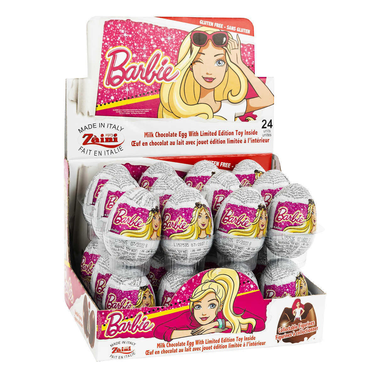 Zaini Barbie Chocolate Egg 24Ct Stockup Market