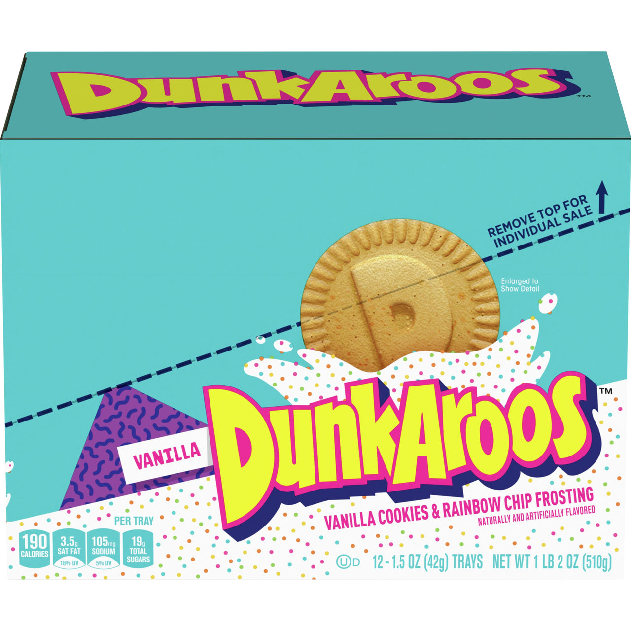 Dunkaroos Vanilla Cookies & Rainbow Frosting 42g - 12ct