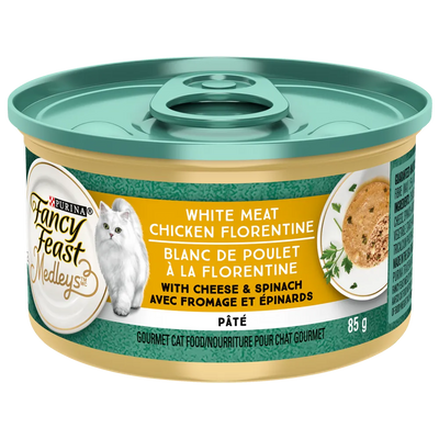 Purina Fancy Feast White Meat Chicken Florentine with Cheese Pâté Cat Food 85g - Case of 24