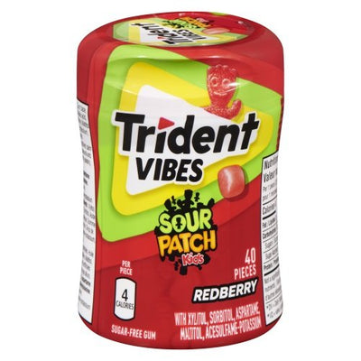 Trident Vibes Redberry Sour Patch Btl 40pc - (Box of 6)