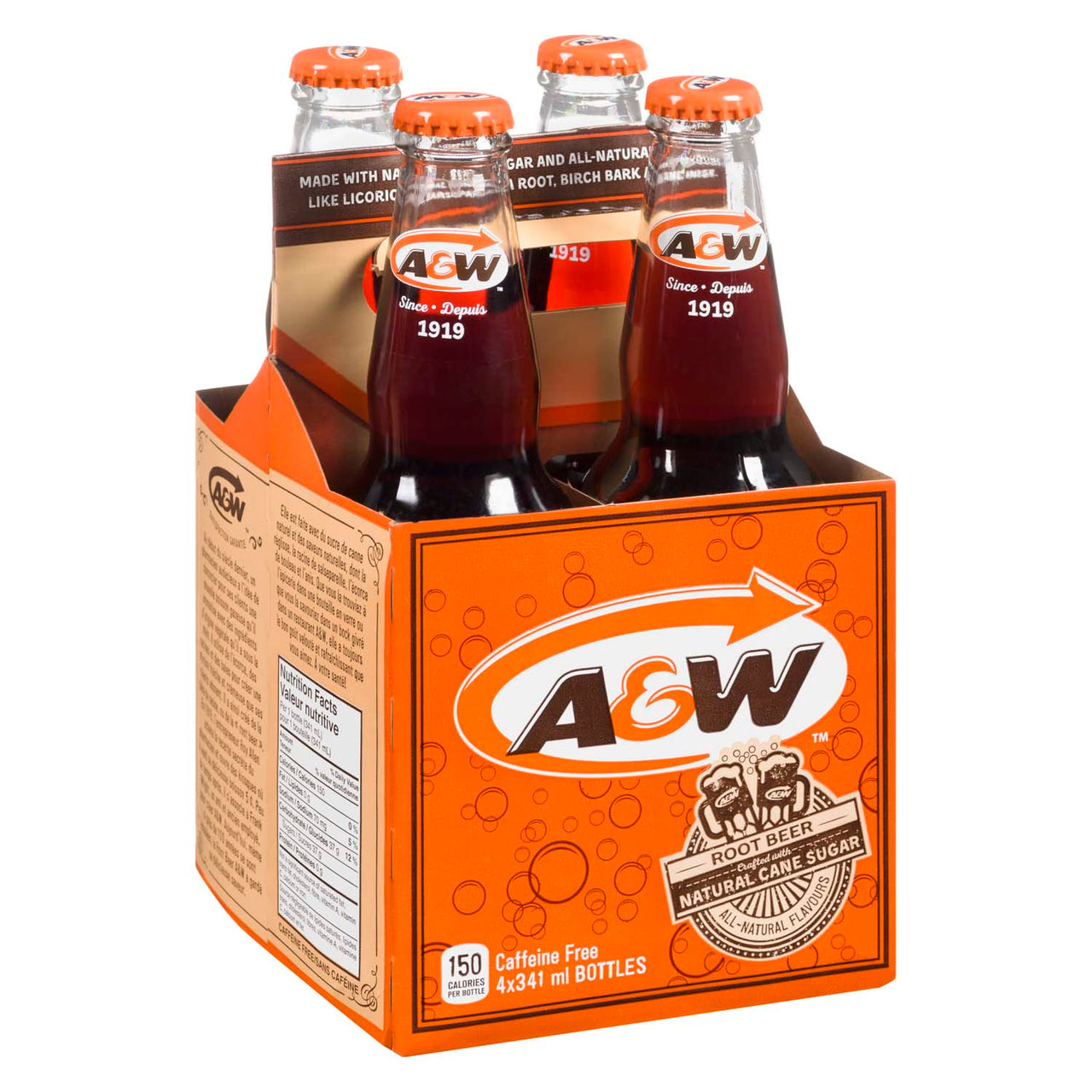 A&W Root Beer 341ml - 4 Pack