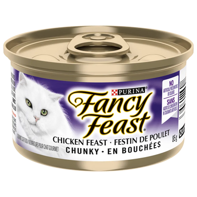 Purina Fancy Feast Chicken Chunky Cat Food 85g - Case of 24