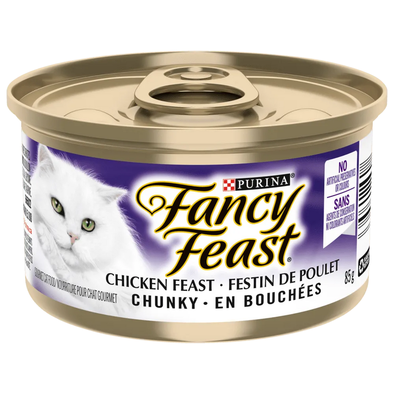 Purina Fancy Feast Chicken Chunky Cat Food 85g - Case of 24