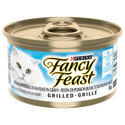 Purina Fancy Feast Ocean Whitefish & Tuna in Gravy Cat Food 85g - Case of 24