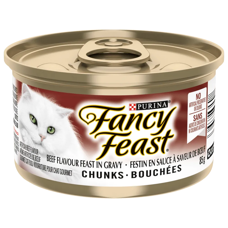 Purina Fancy Feast Beef Chunks Cat Food 85g - Case of 24