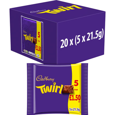 Cadbury Twirl 5 Bars - Box of 20 - UK