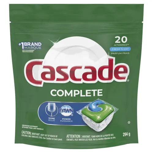 Cascade Complete Fresh Dishwasher Actionpacs 20Ct