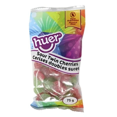 Huer Sour Twin Cherries 75g - Case of 12