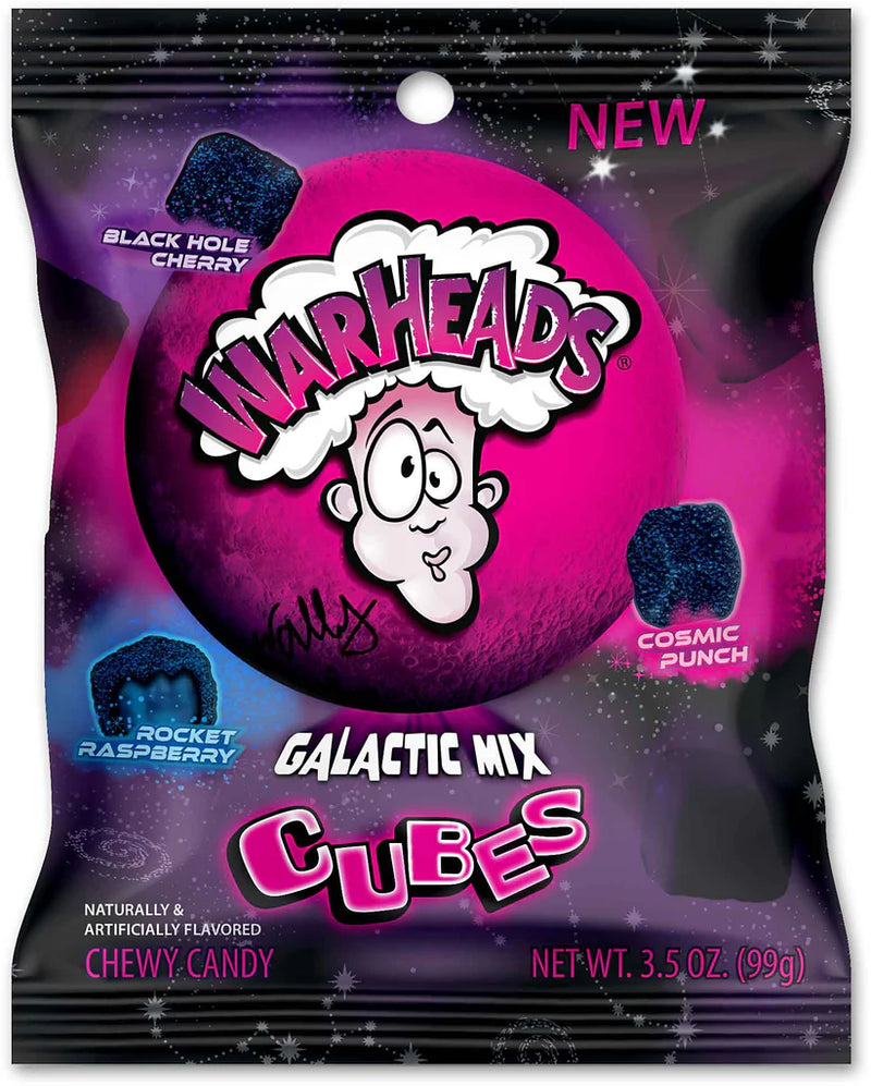 Warheads Galactic Cubes 99g Peg Bag - Case of 12