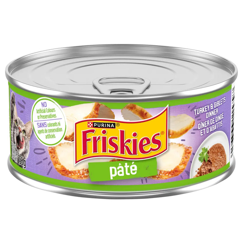 Friskies Pâté Turkey & Giblets Dinner Cat Food 156g - Case of 24