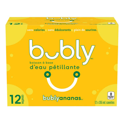 Bubly Sparkling Water Pineapple 355ml - (Case of 12)