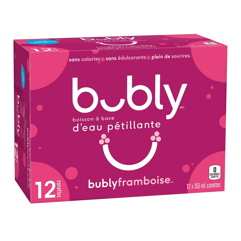 Bubly Sparkling Water Raspberry 355ml - (Case of 12)