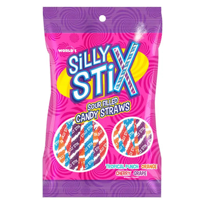 Silly Stix Sour Candy Powder Peg Bag - Case of 24