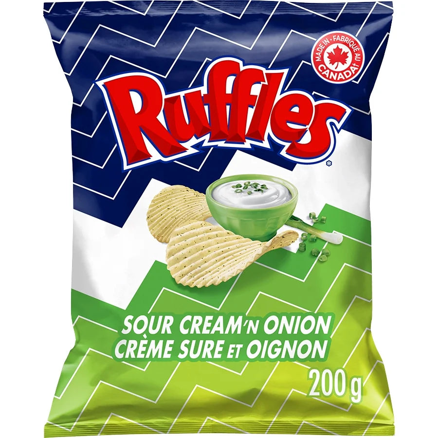 Ruffles Sour Cream 'N Onion 200g - Case of 12