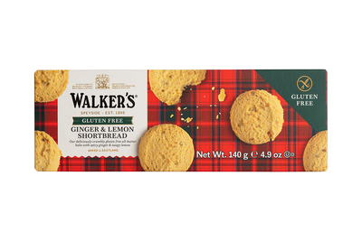 Walkers Pure Butter Ginger & Lemon Shortbread Gluten Free - Case of 12