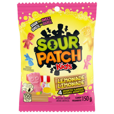 Sour Patch Kids Lemonade Peg Bag 150g - Case Of 12