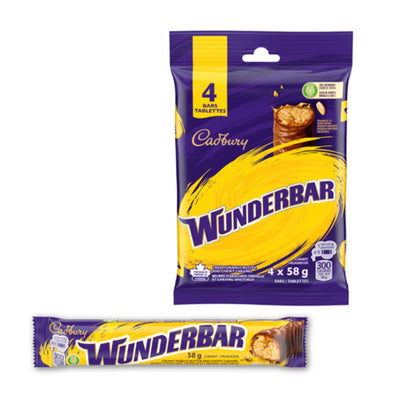 Cadbury Wunderbar Bars 58g x 4 - Case of 24