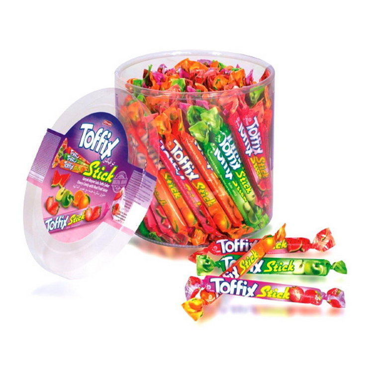 Elvan Toffix Stick Fruit Chewy Candy Tub 800g - 120ct