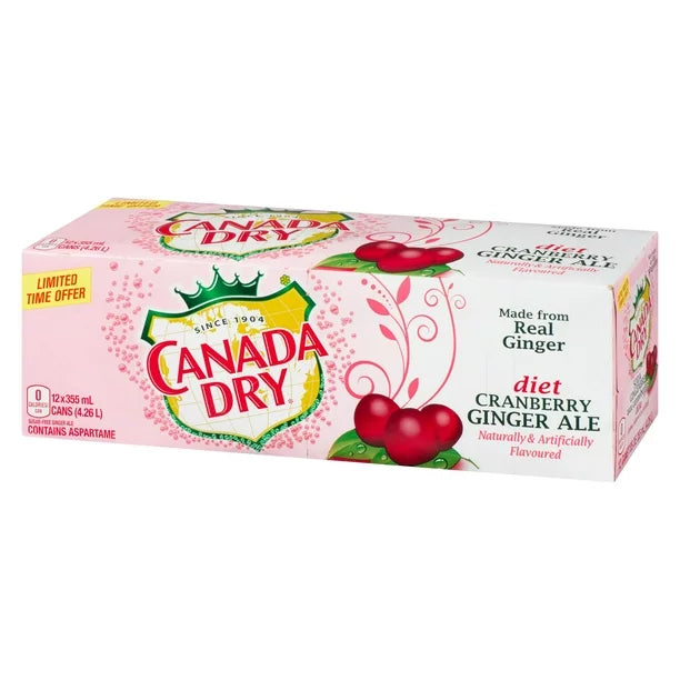 Canada Dry Diet Cranberry Ginger Ale 355ml - 12 count