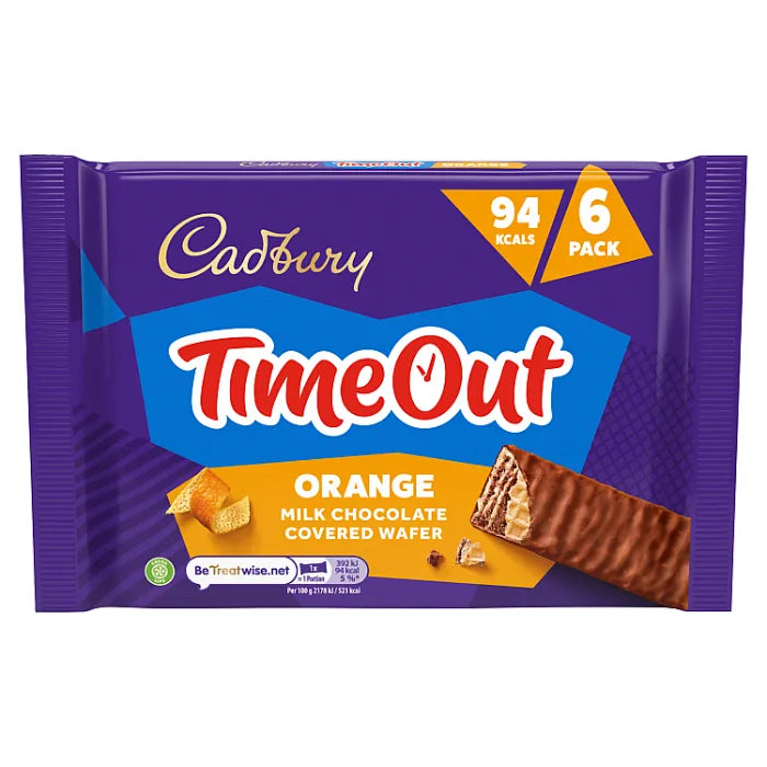 Cadbury Time Out Orange Bars 6pk - Case of 13 - UK