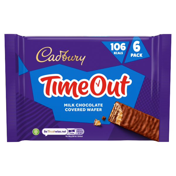 Cadbury Time Out Bars 6pk - Case of 13 - UK