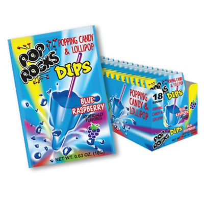 Pop Rocks Dips Blue Raspberry 18g (Case of 18)