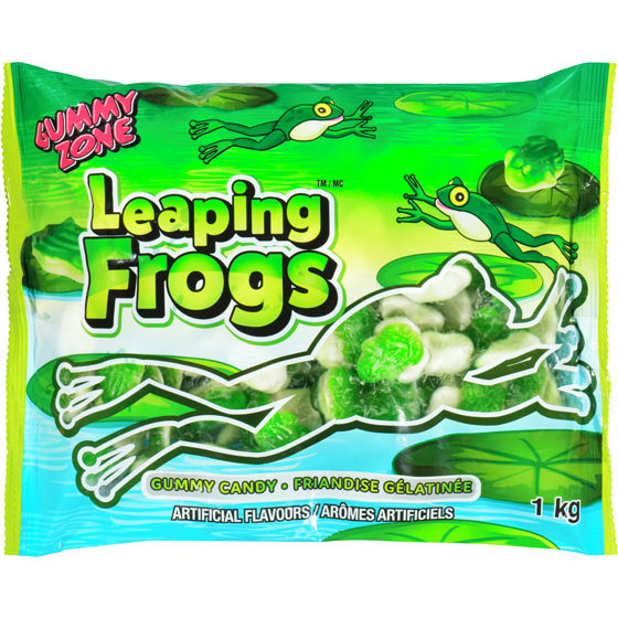 Gummy Zone Leaping Frogs Gummy Candy Super Size (Case of 12)