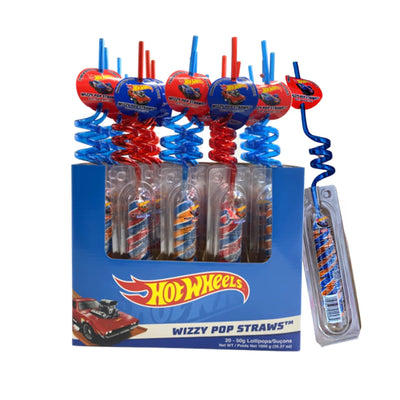 Hot Wheels Wizzy Pop Straws Candy - 20ct