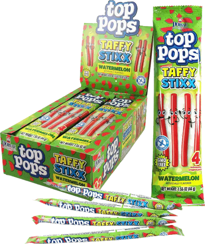 Top Pops Taffy Stixx Watermelon - 12ct