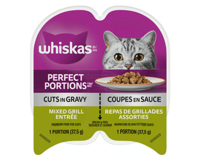 Whiskas Perfect Portions Cuts in Gravy Mixed Grill Cat Food 75g - Case of 24