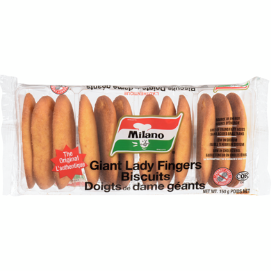 Milano Giant Lady Fingers Biscuits 150g - Case of 12