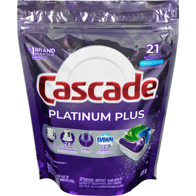 Cascade Patinum Plus Dishwshing 21 Pods 325G