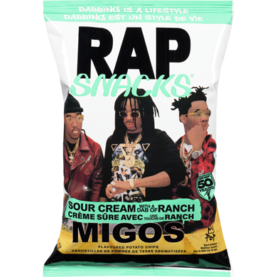 Rap Snacks Migos Sour Cream with a Dab of Ranch (Case of 16)