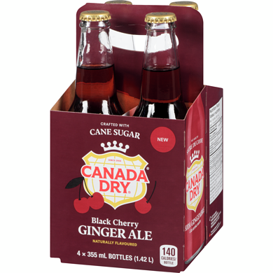 Canada Dry Ginger Ale Black Cherry 355ml - 4 Pack