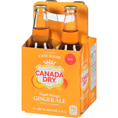 Canada Dry Ginger Ale Peach Mango 355ml - 4 Pack