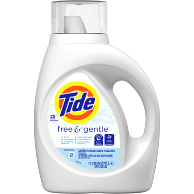 Tide Free & Gentle Detergent 25 Loads 1L