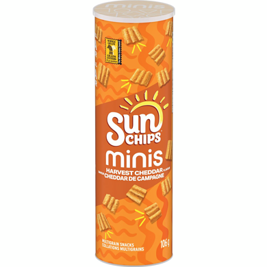 SunChips Minis Harvest Cheddar Chips 102g - Case of 12