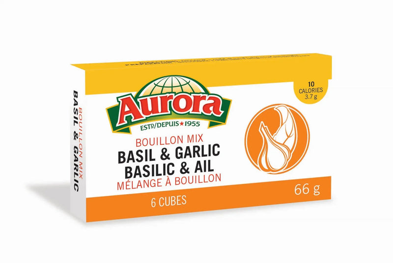 Aurora Bouillon Mix Basil & Garlic Cubes 6pcs - Case of 24