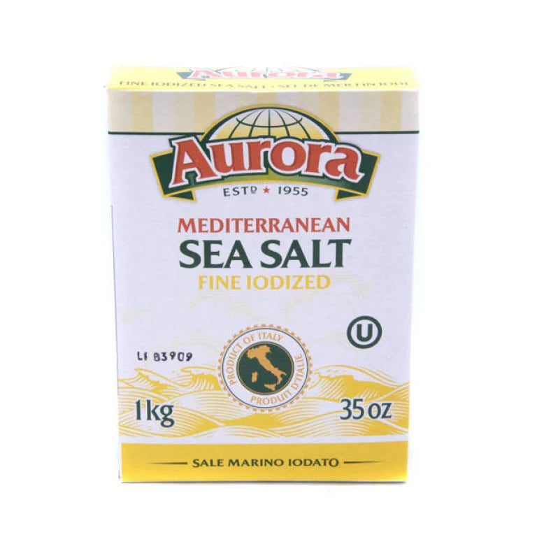 Aurora Fine Sea Salt Iodized 1kg (Case of 12)