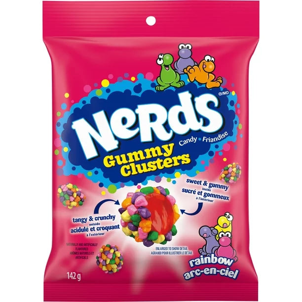 Nerds Gummy Clusters Peg Bag 142g (Case of 12)