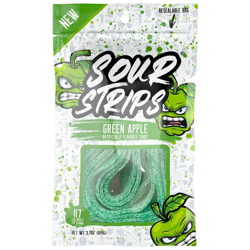 Sour Strips Green Apple Peg Bag (Case of 12)