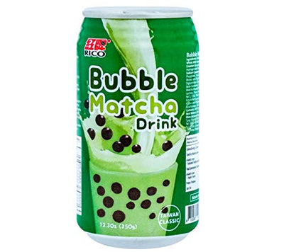 Rico Matcha Flavor Bubble Milk Tea Drink - Case of 24