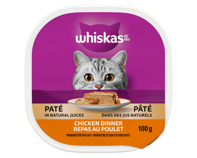 Whiskas Pâté Chicken Dinner Cat Food 100g - Case of 24