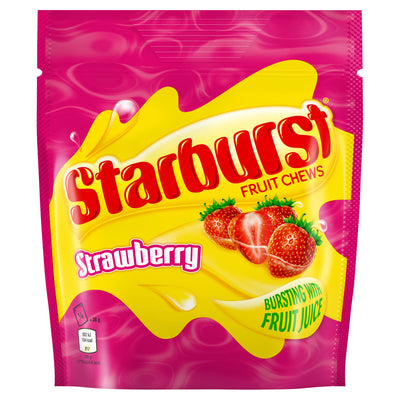 Starburst Strawberry Fruit Chews Peg Bag 138g (Case of 12) - UK (BB: OCT 23)