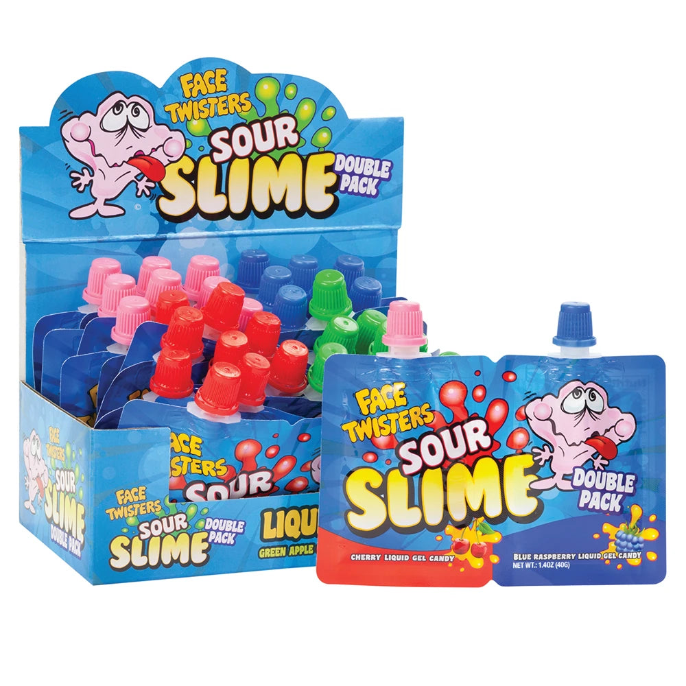 Face Twisters Sour Slime Candy - 18ct