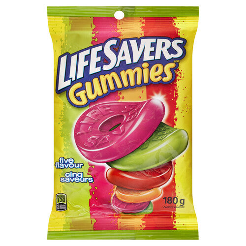 Lifesavers Gummies 5 Flavor Peg 180g (Case of 12)