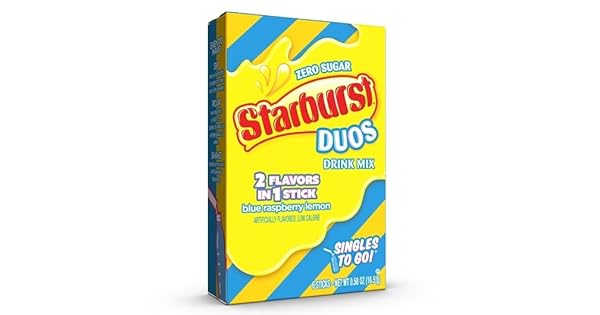 Starburst Duos Blue Raspberry Lemon Singles to Go Drink Mix (Case of 12)