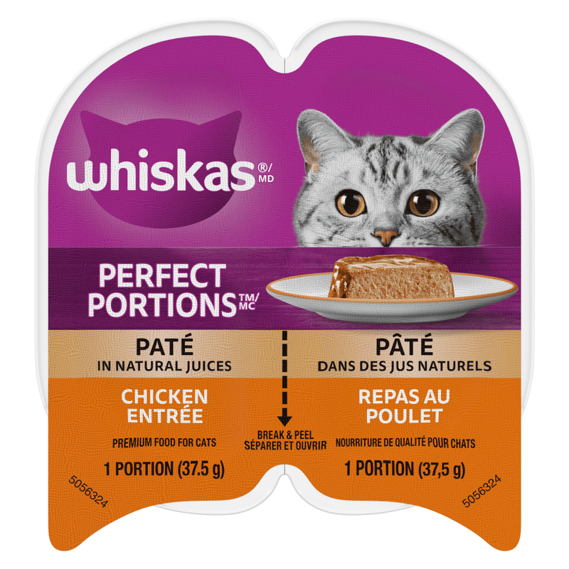 Whiskas Perfect Portions Chicken & Liver Pâté Cat Food 75g - Case of 24