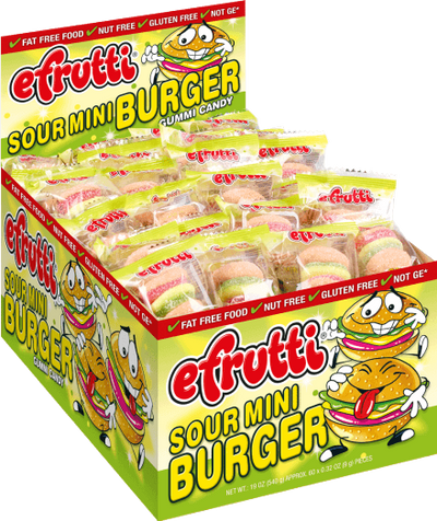 Efrutti Sour Mini Burger - Box of 60