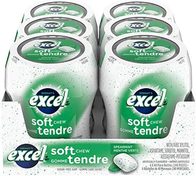 Excel Soft Chew Spearmint Tubs Gum - 6ct